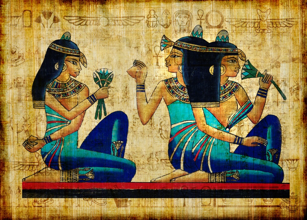 Egyptian art shows blue pigment