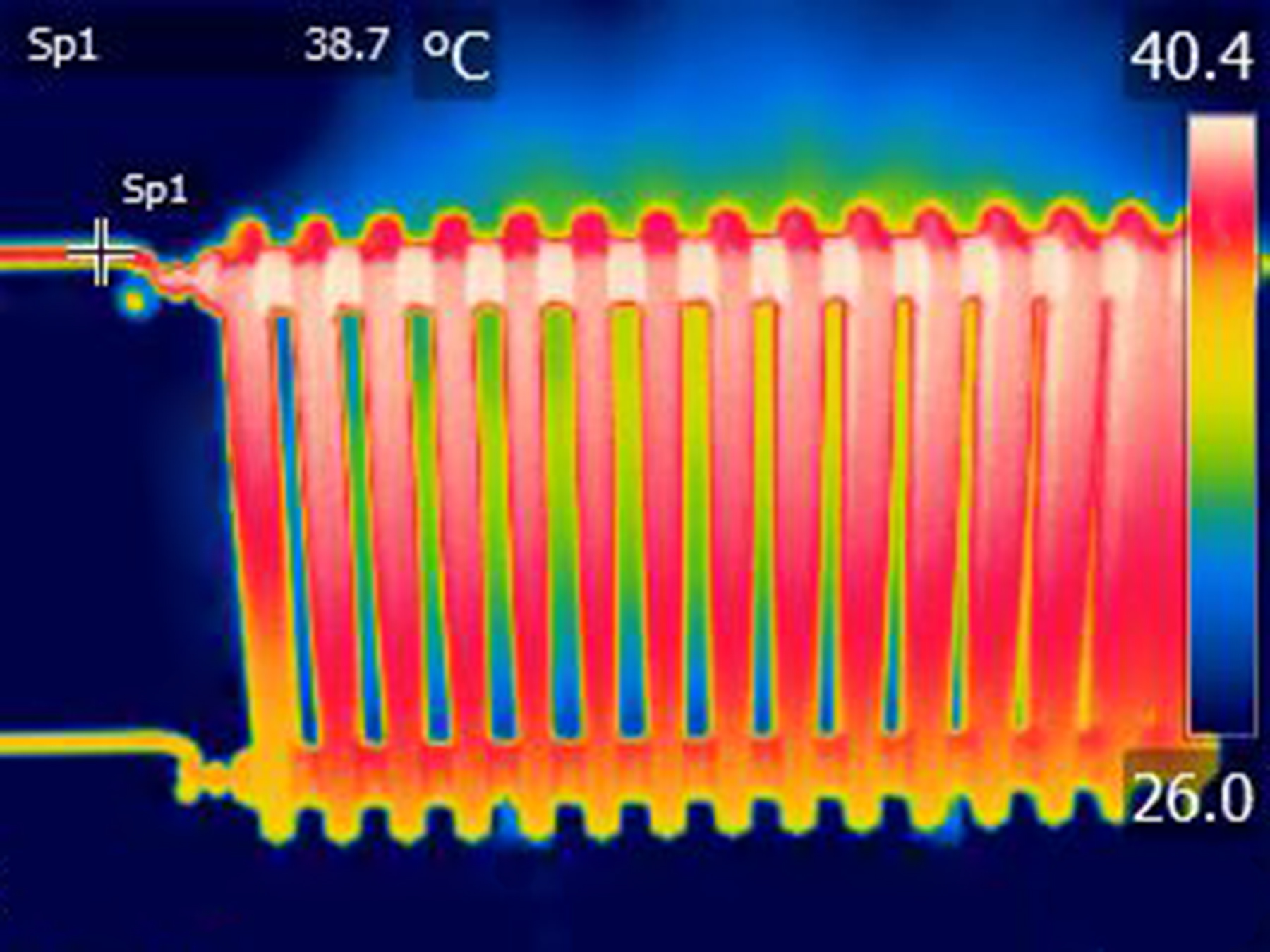 Thermal energy is shown radiating in this infrared image