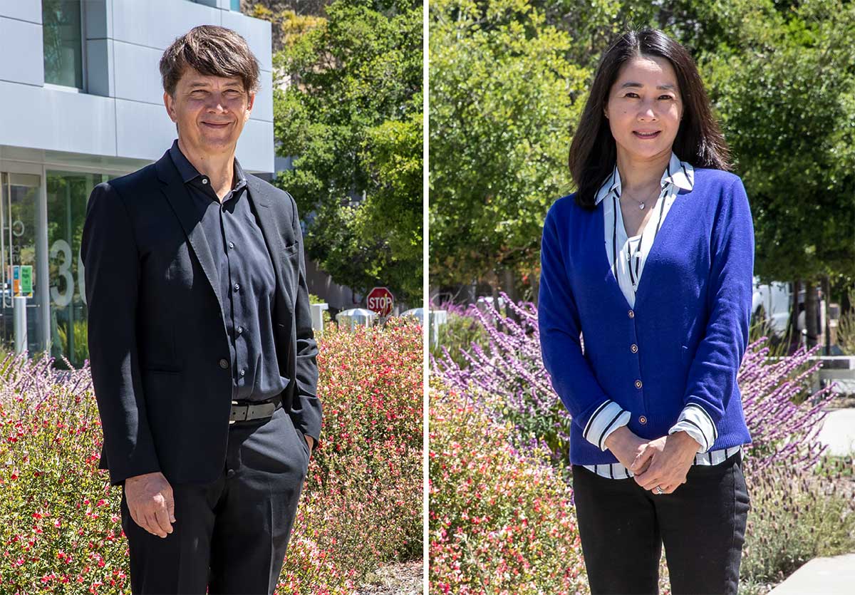 Berkeley Lab battery scientists Gerbrand Ceder (left) and Guoying Chen are co-leading the DRX Consortium. (Credit: Marilyn Sargent/Berkeley Lab)