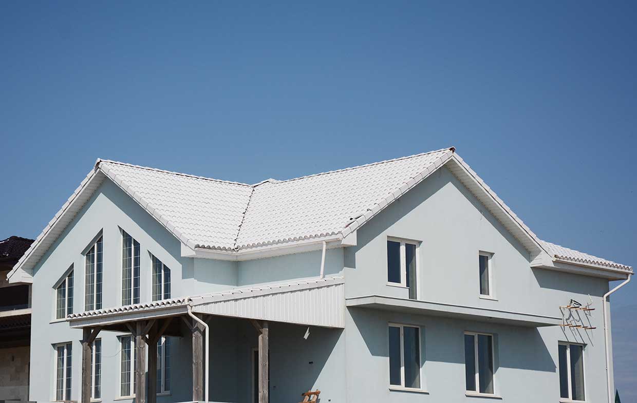 House with a white roof